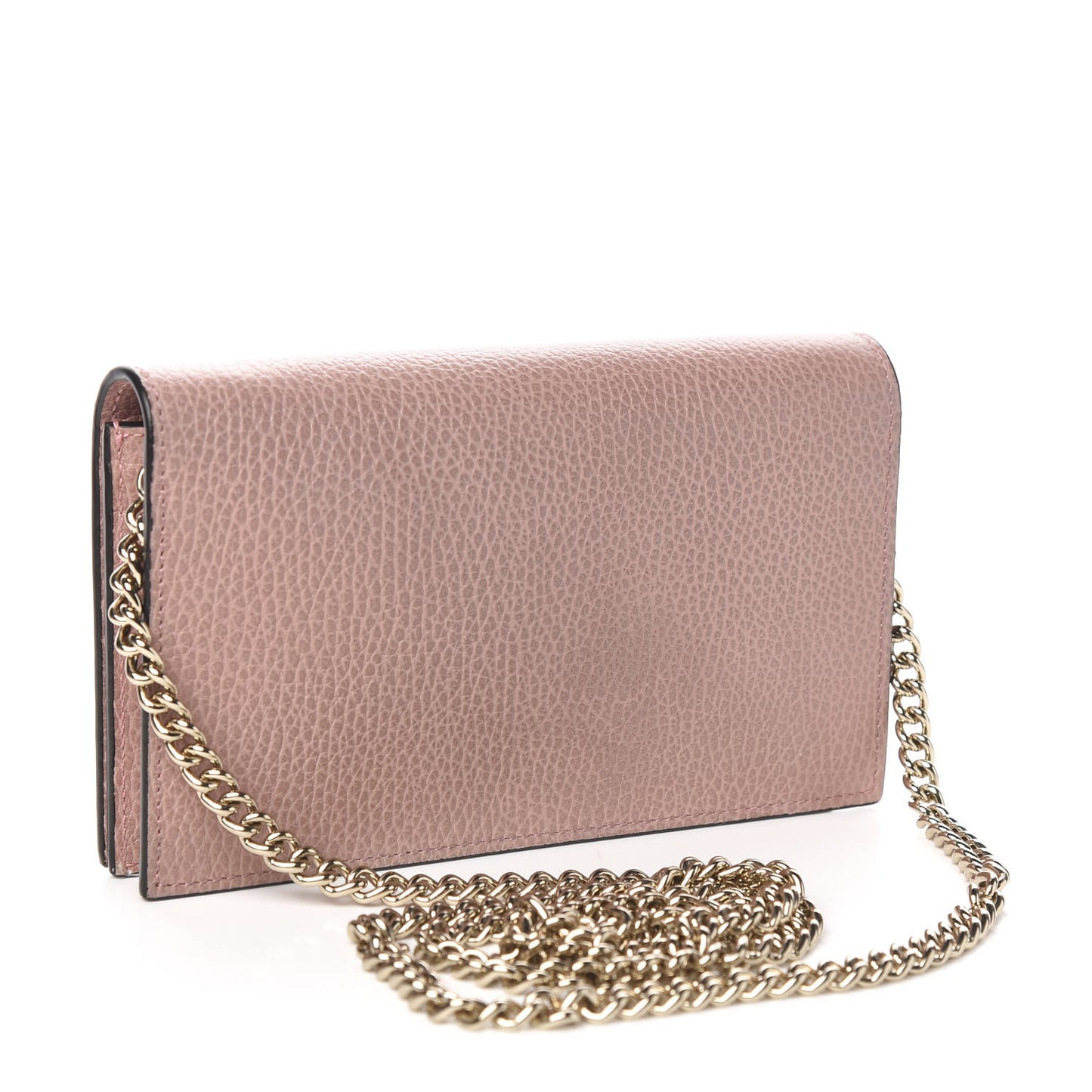 Dollar Calfskin Medium Betty Chain Wallet Soft Pink