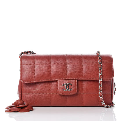 Chanel Caviar Mini Chocolate Bar Camellia Flap Red 10 of 12