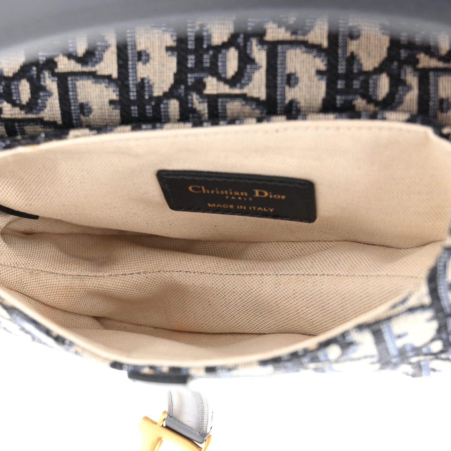 CHRISTIAN DIOR Oblique Mini Saddle Bag Blue