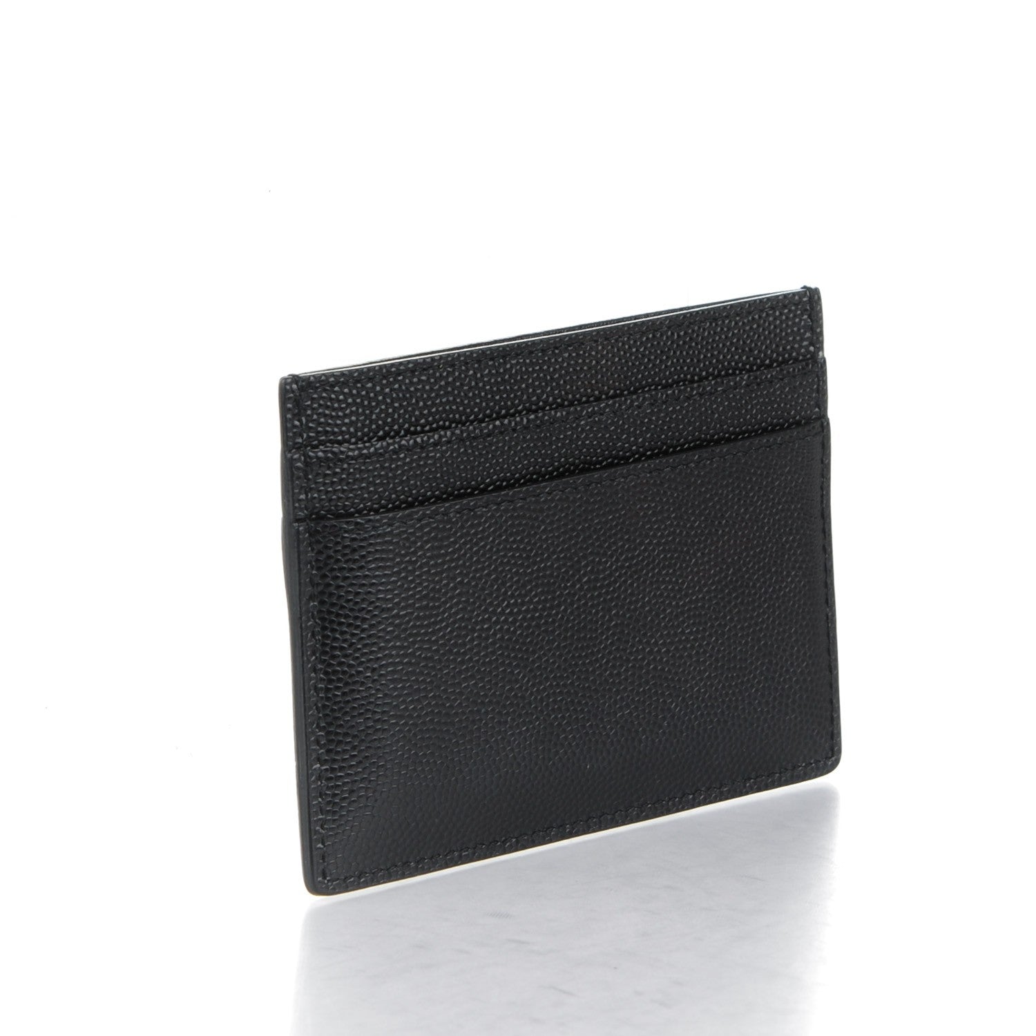Saint Laurent Grain De Poudre Monogram Credit Card Case Black 3 of 7