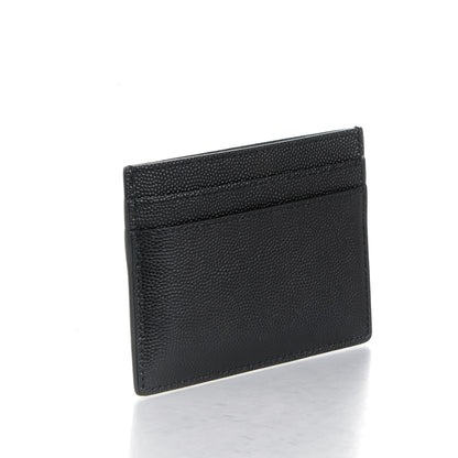 Saint Laurent Grain De Poudre Monogram Credit Card Case Black 3 of 7