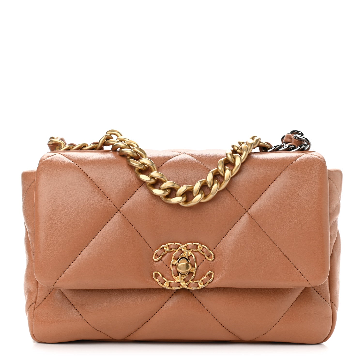 Chanel Lambskin Quilted Medium Chanel 19 Flap Brown 1 of 10