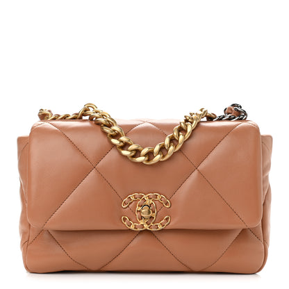 Chanel Lambskin Quilted Medium Chanel 19 Flap Brown 1 of 10