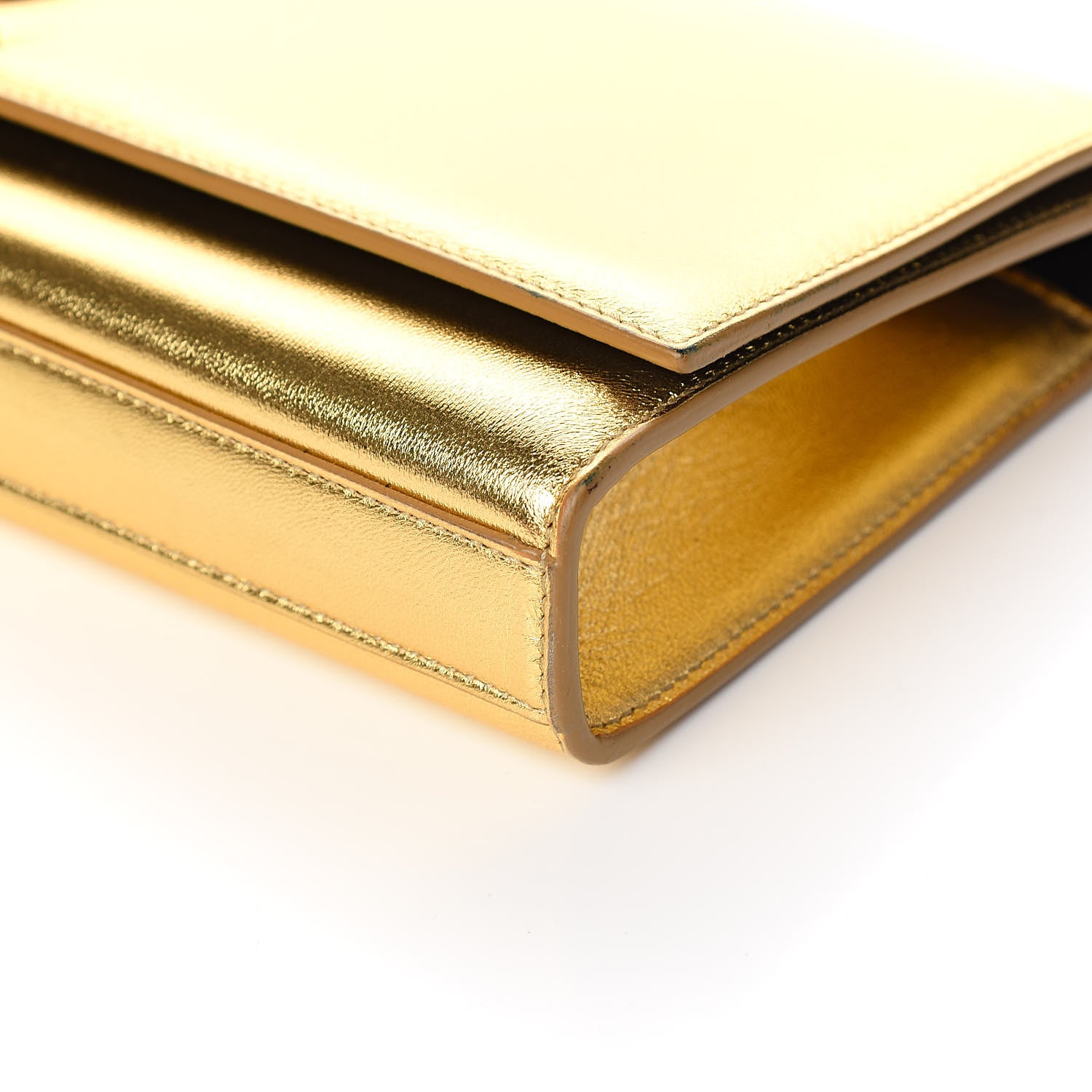 Saint Laurent Metallic Calfskin Monogram Cassandre Clutch Ciad 8 of 9
