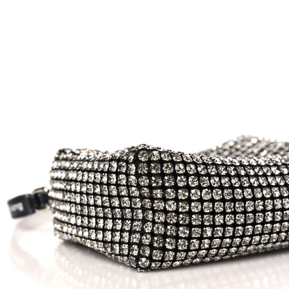 Alexander Wang Mesh Crystal Rhinestone Mini Heiress Pouch Black Silver 7 of 9