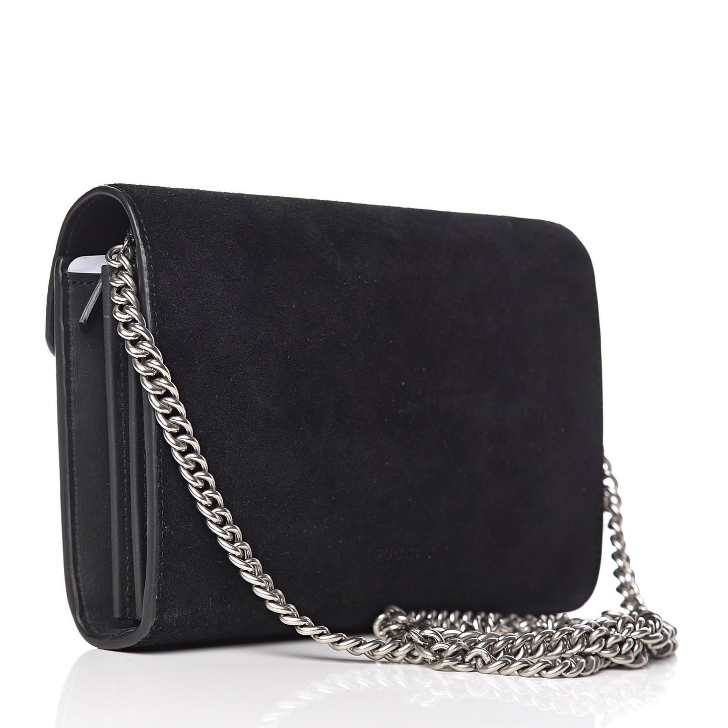 Suede Mini Dionysus Chain Wallet Black