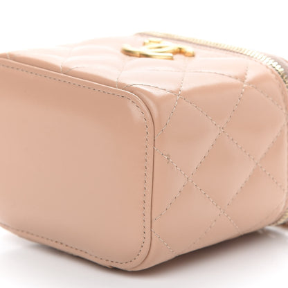 Chanel Calfskin Quilted Mini Perfect Fit Vanity Case With Chain Beige 9 of 9