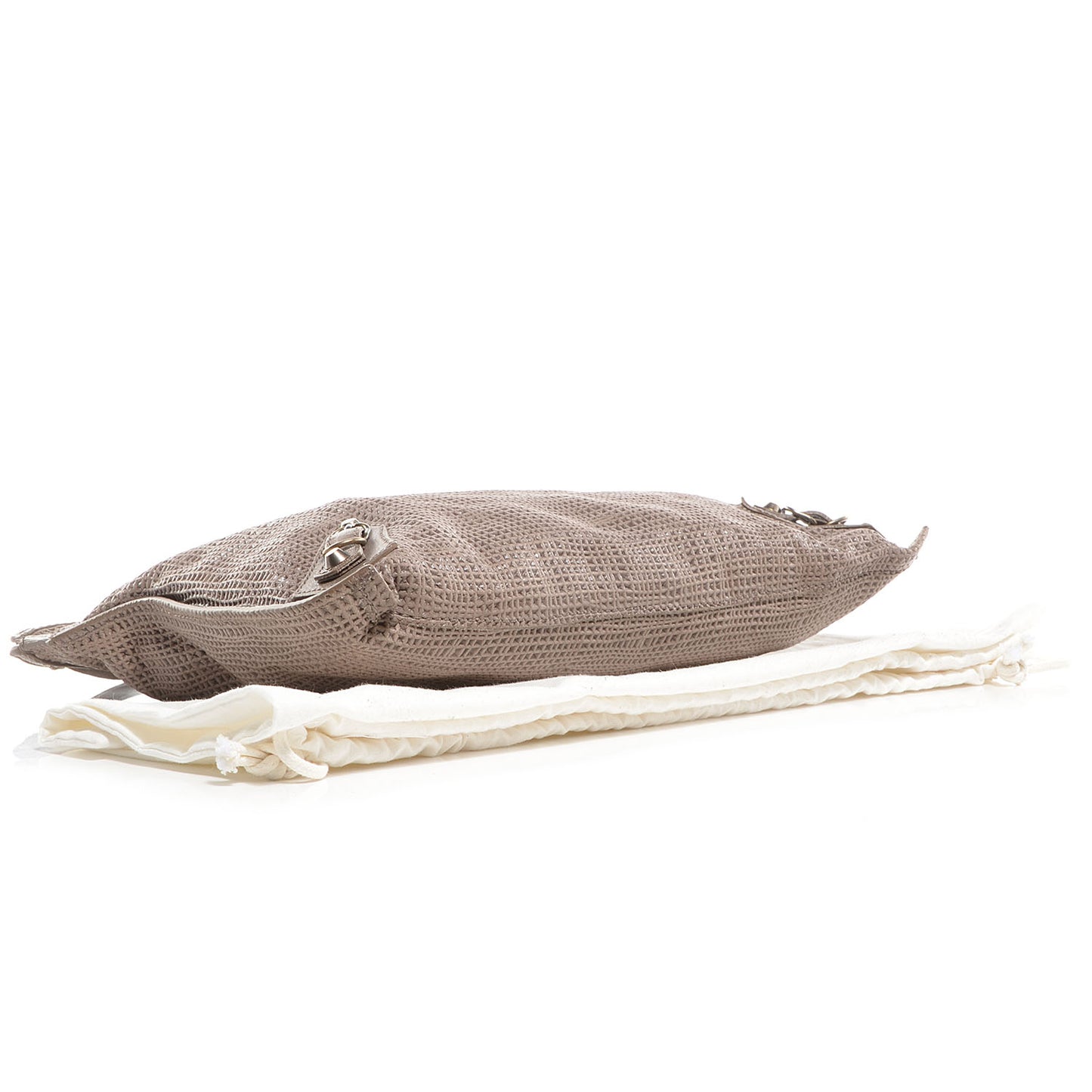 Natte Papier Clutch Greige