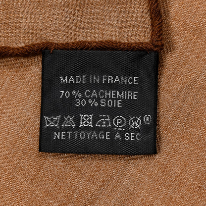 Hermes Cashmere Silk Les Ailes De Pegase Scarf 100 Caramel Black Creme 3 of 4