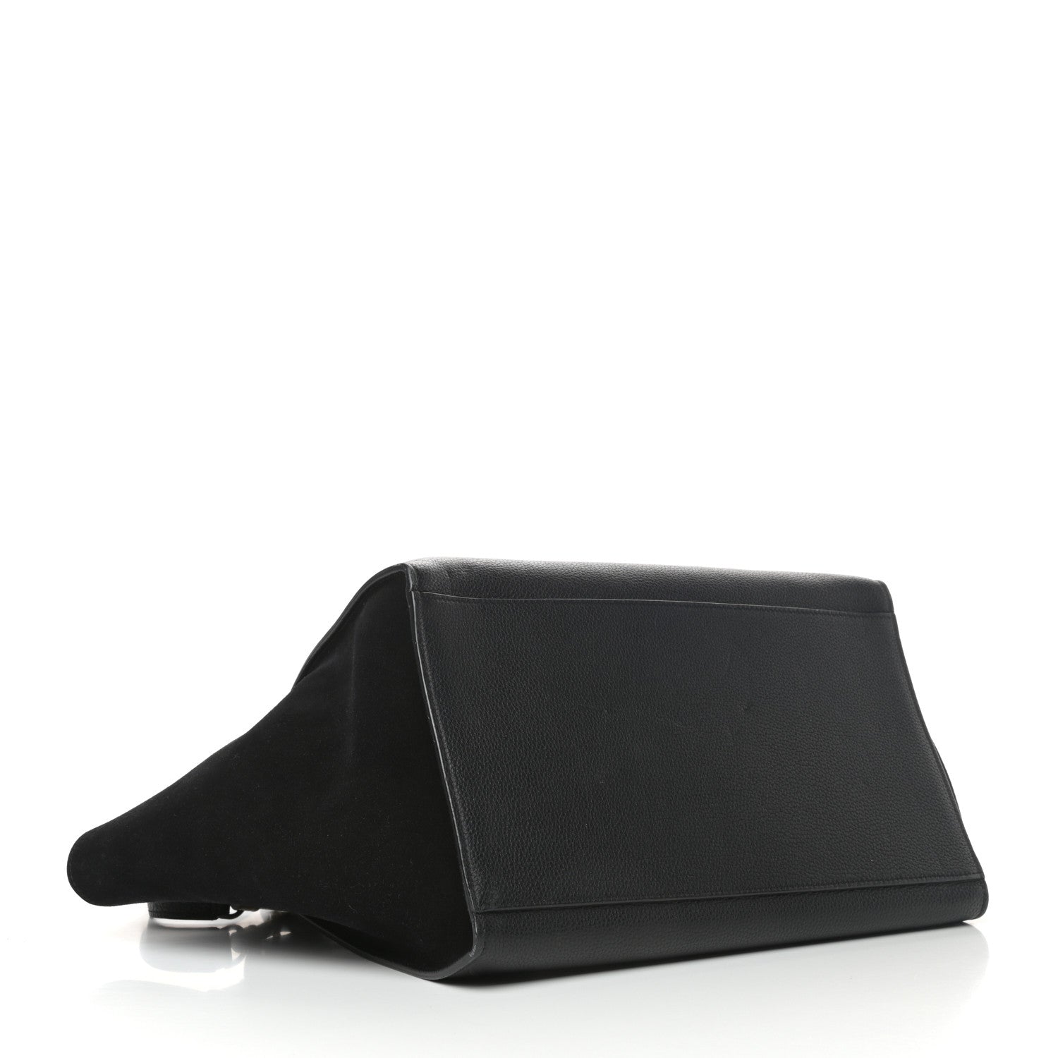 Celine Drummed Calfskin Suede Small Trapeze Black 4 of 8
