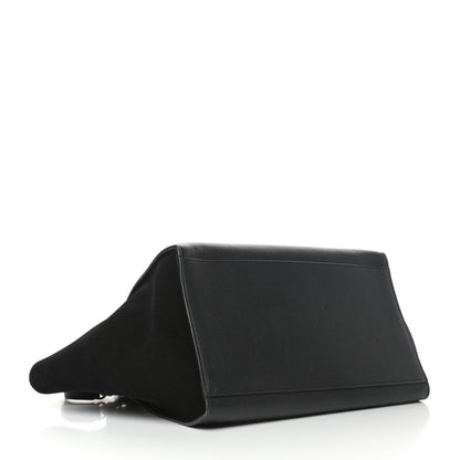 Celine Drummed Calfskin Suede Small Trapeze Black 4 of 11