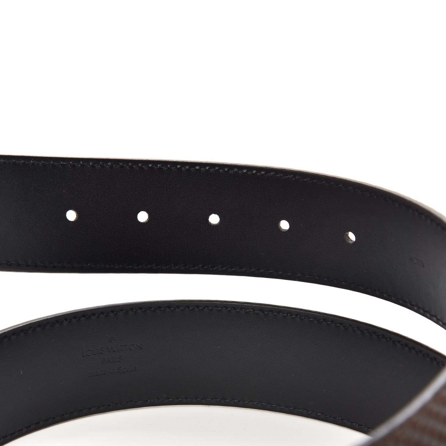 Louis Vuitton Suede Calfskin Mini Damier 40mm LV Initiales Belt 100 40 Moka 3 of 6