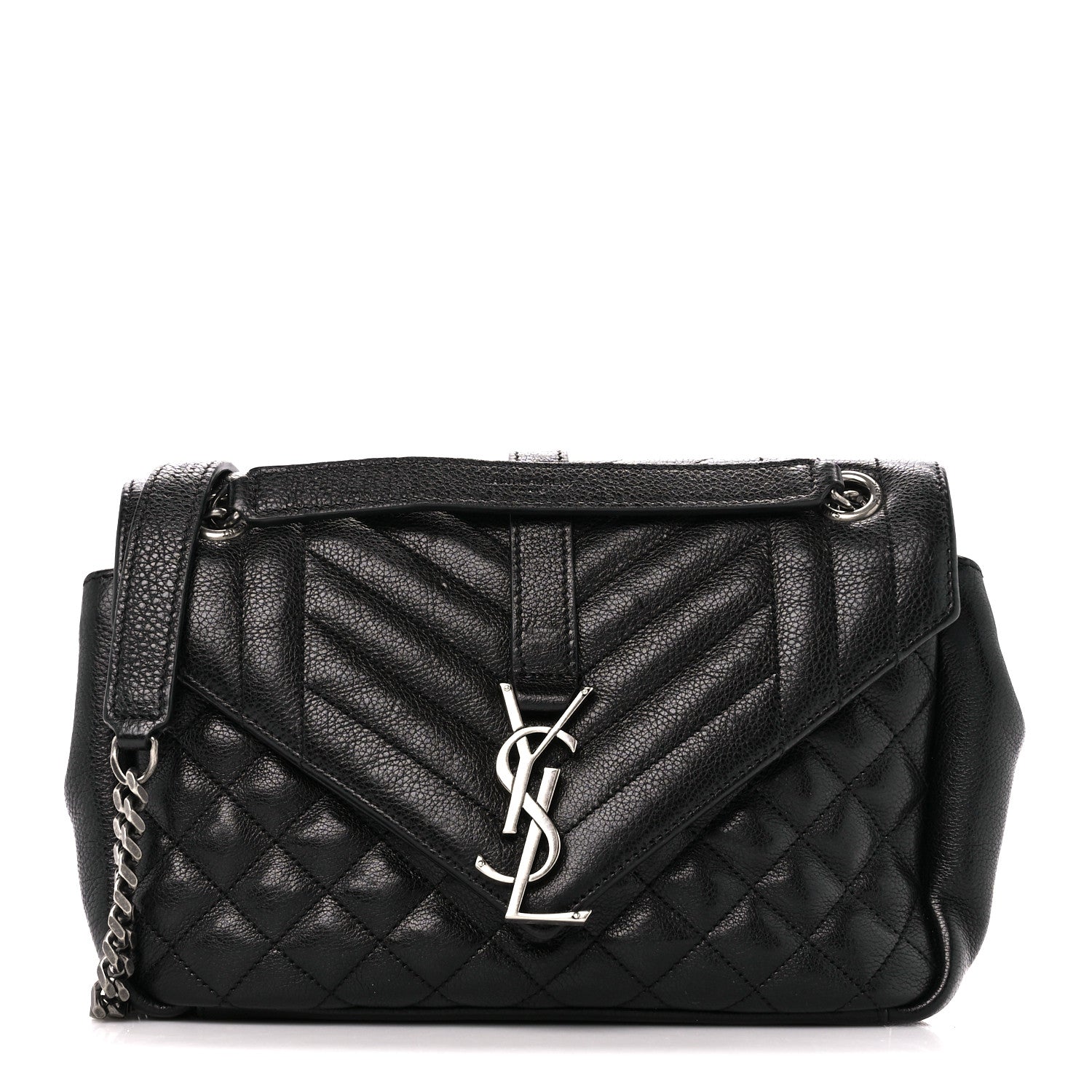 Saint Laurent Sheepskin Tri-Quilt Monogram Medium College Bag Black 1 of 11