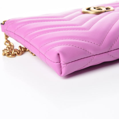 Gucci Calfskin Matelasse Mini GG Marmont Chain Bag Candy Mousse 5 of 9