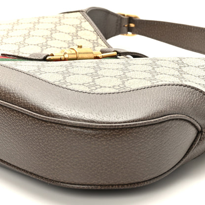 Gucci X BALENCIAGA Supreme Monogram Calfskin Web Medium Jackie 1961 Hobo Beige Ebony 9 of 9