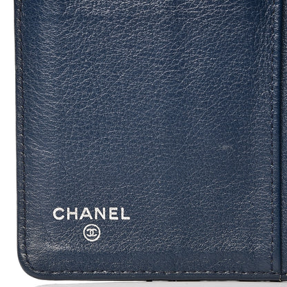 Chanel Patent Quilted Yen Wallet Dark Blue 6 of 14