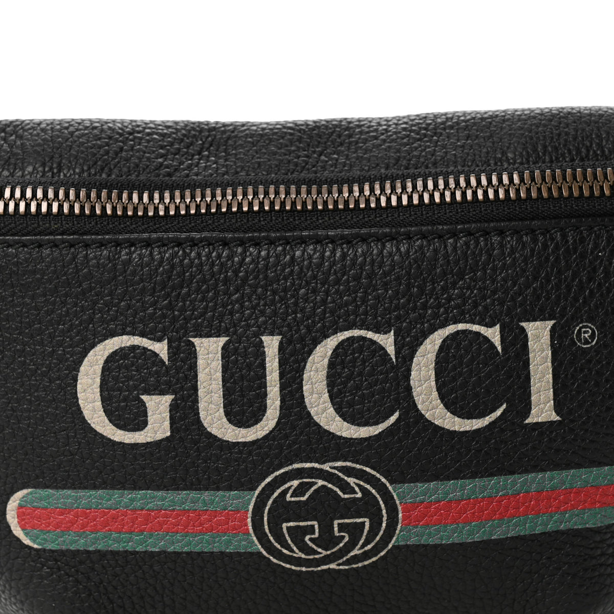 Grained Calfskin Small Logo Belt Bag Black