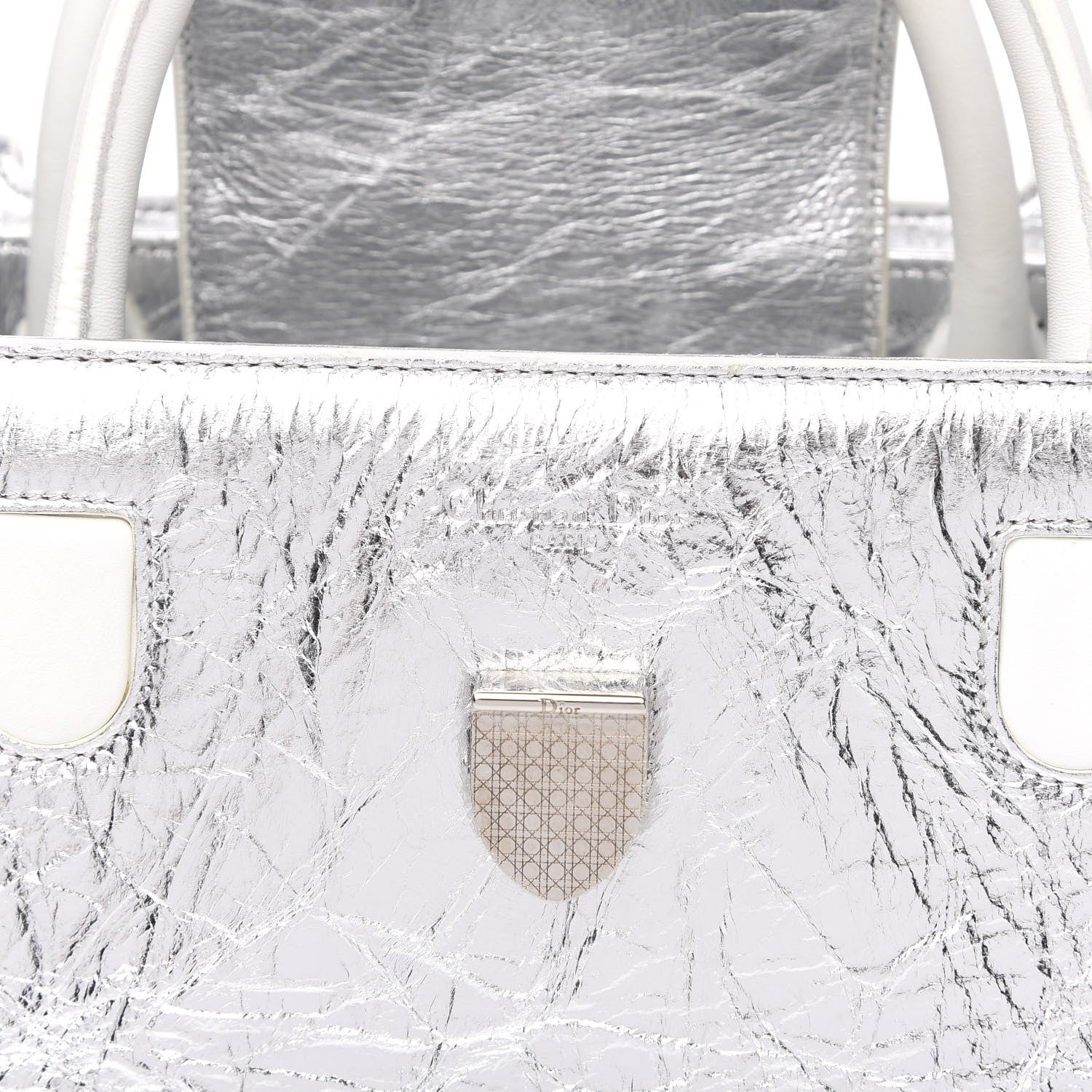 Christian Dior Metallic Calfskin Medium Diorever Flap Silver 6 of 12