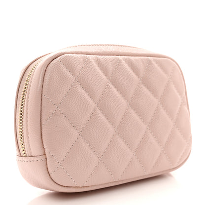 Chanel Caviar Quilted Small Curvy Pouch Cosmetic Case Light Pink 3 of 8