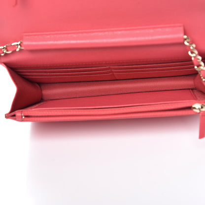 Chanel Caviar Quilted Wallet On Chain WOC Dark Pink 5 of 11