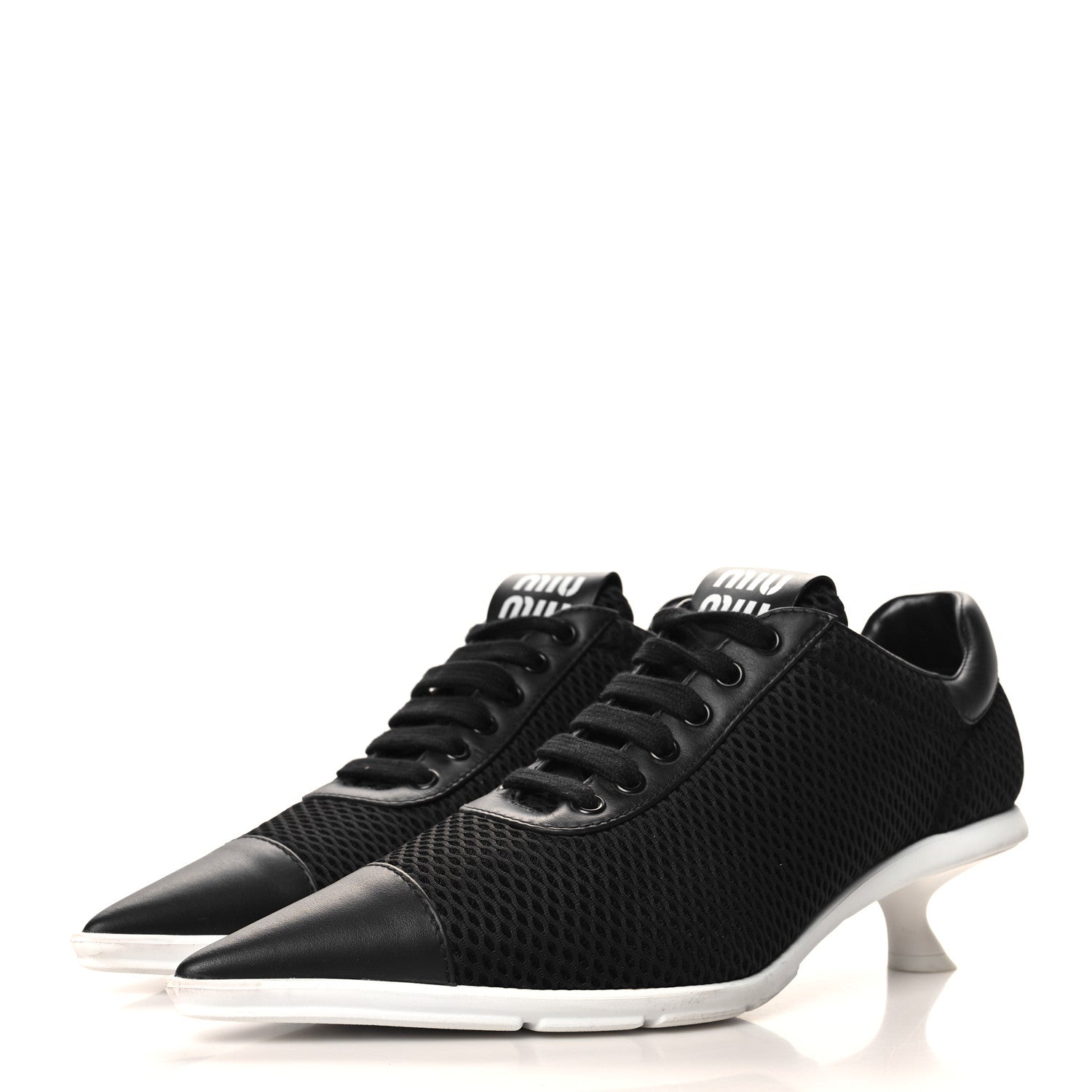 Miu Miu Mesh Kitten Heels Sneakers 41 Black 4 of 9
