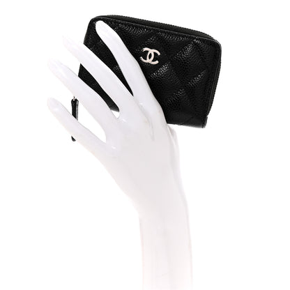 Chanel Caviar Quilted Zip Coin Purse Black 2 of 8