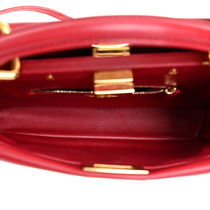 Fendi Nappa Mini Peekaboo Iconic Satchel Fragola 5 of 17