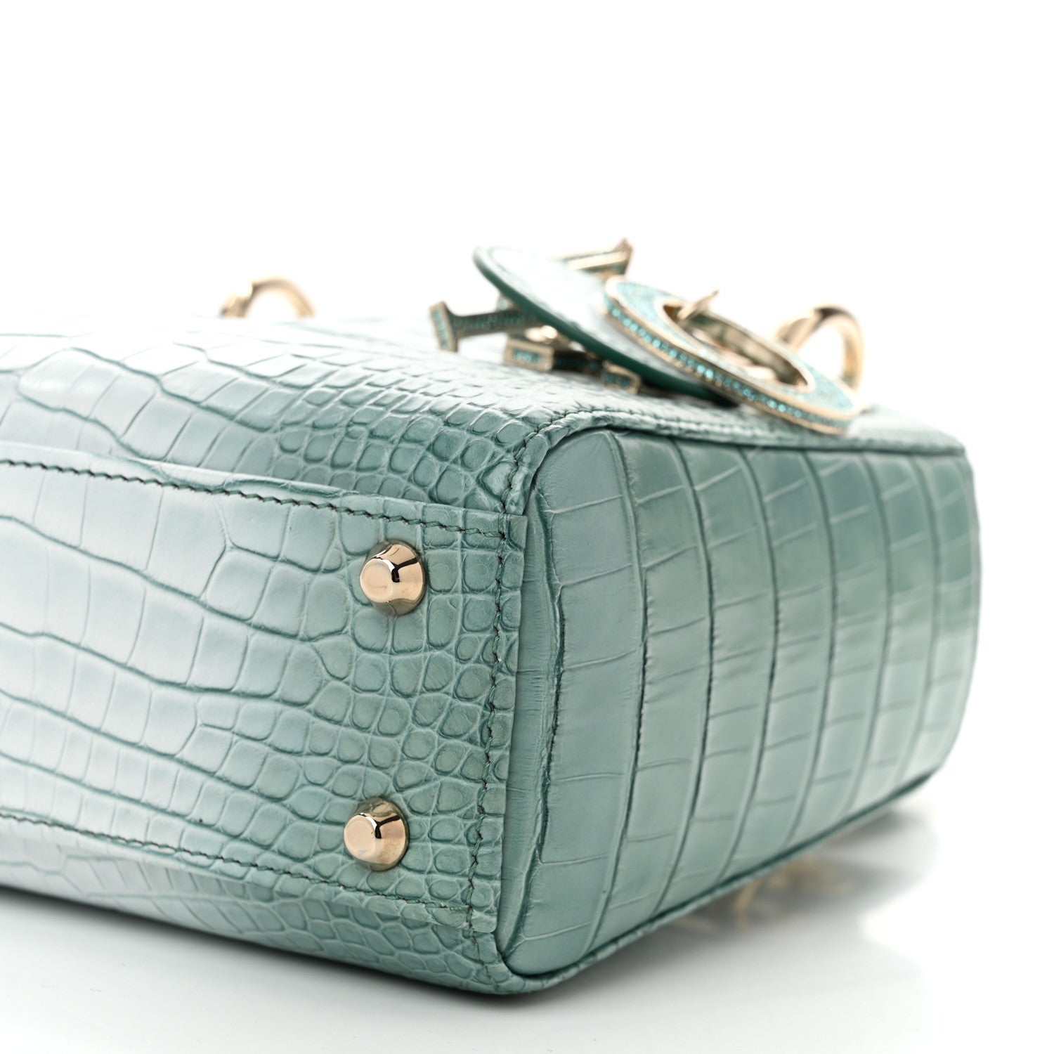 Christian Dior Alligator Gradient Swarovski Crystal Mini Lady Dior Blue 10 of 10