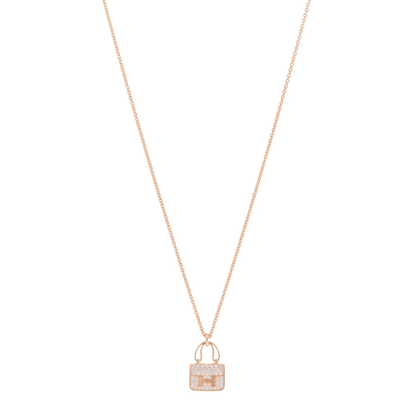 18K Rose Gold Diamond Constance Amulettes Pendant Necklace