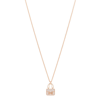 Hermes 18K Rose Gold Diamond Constance Amulettes Pendant Necklace 1 of 6
