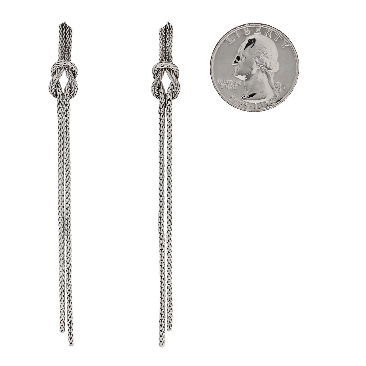 John Hardy Sterling Silver Love Knot Drop Earrings 2 of 4