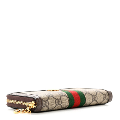 Gucci GG Supreme Monogram Web Ophidia Zip Around Wallet Brown 4 of 6