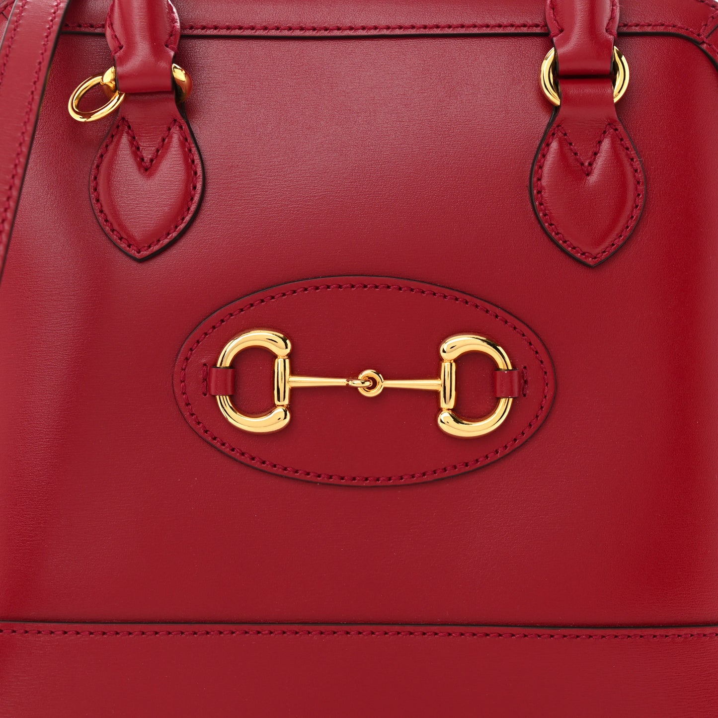 Boarded Plutone Calfskin Small Horsebit 1955 Top Handle Bag Red