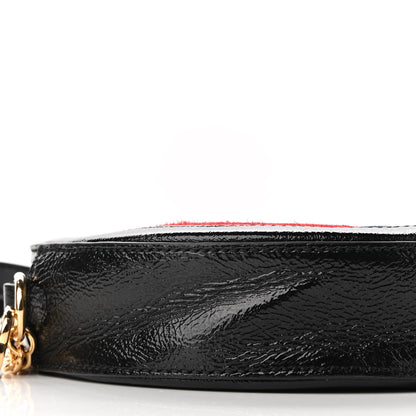 Gucci Suede Patent Web Mini Ophidia Round Shoulder Bag Hibiscus Red Black 9 of 9