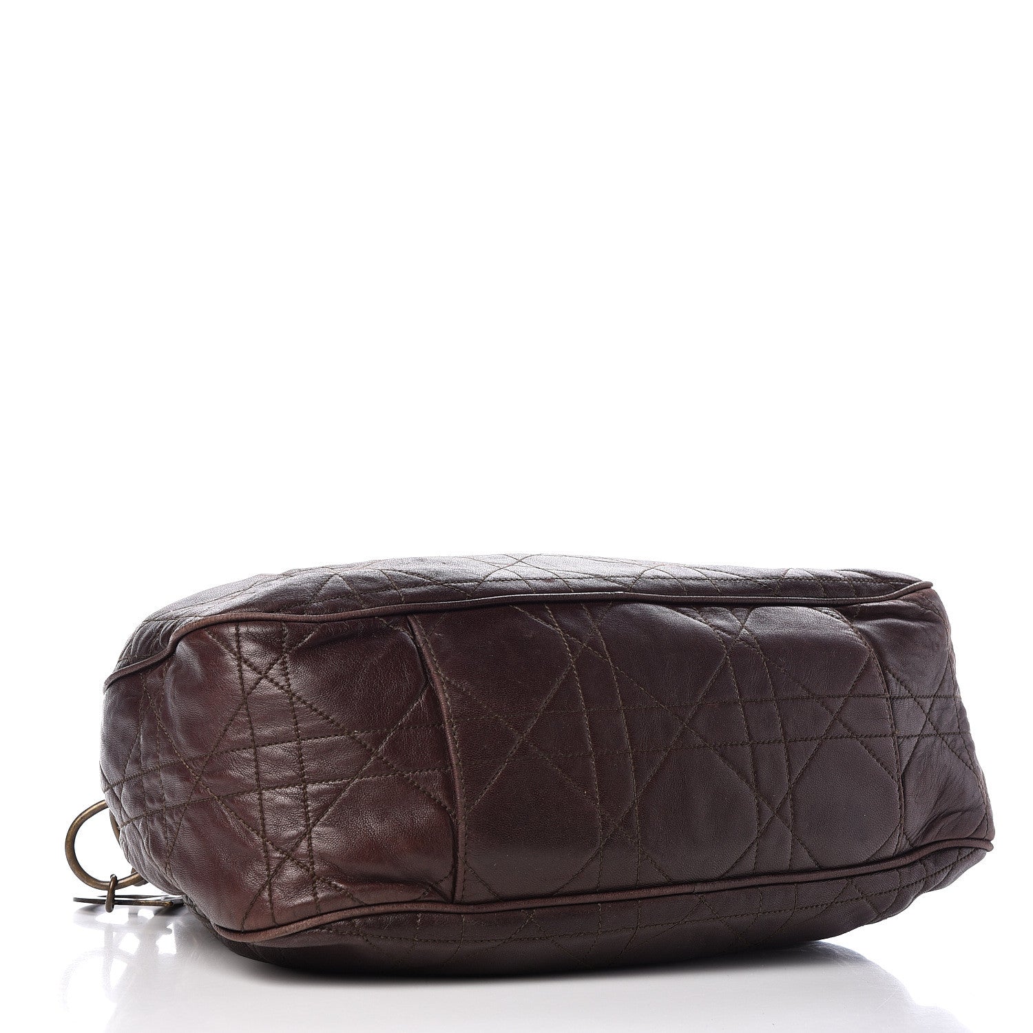 Christian Dior Lambskin Cannage Drawstring Bag Dark Brown 4 of 13