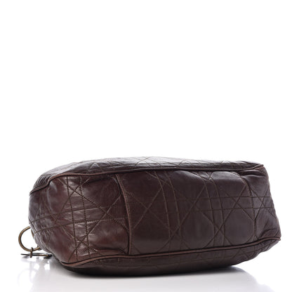 Christian Dior Lambskin Cannage Drawstring Bag Dark Brown 4 of 13