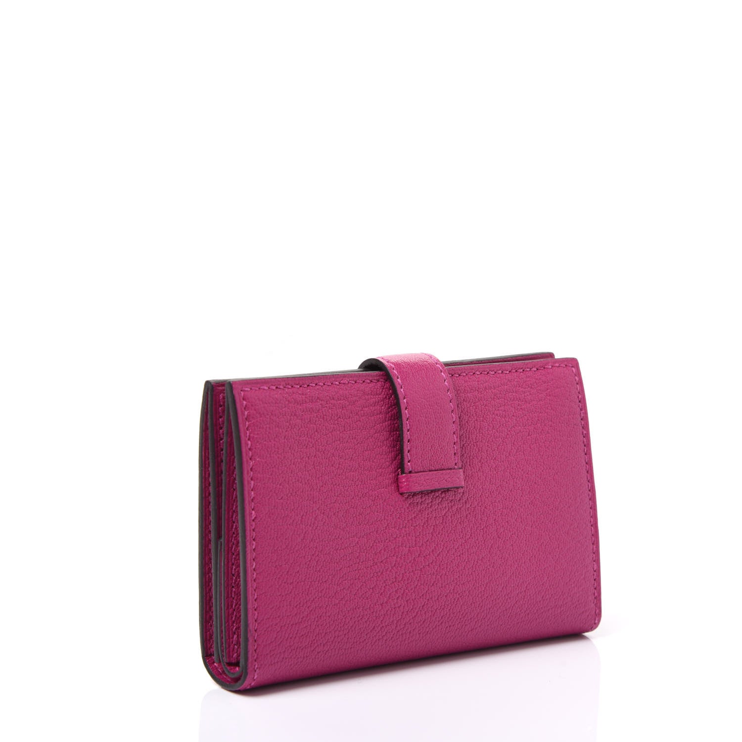 Hermes Chevre Mysore Mini Bearn Wallet Rose Pourpre 2 of 9