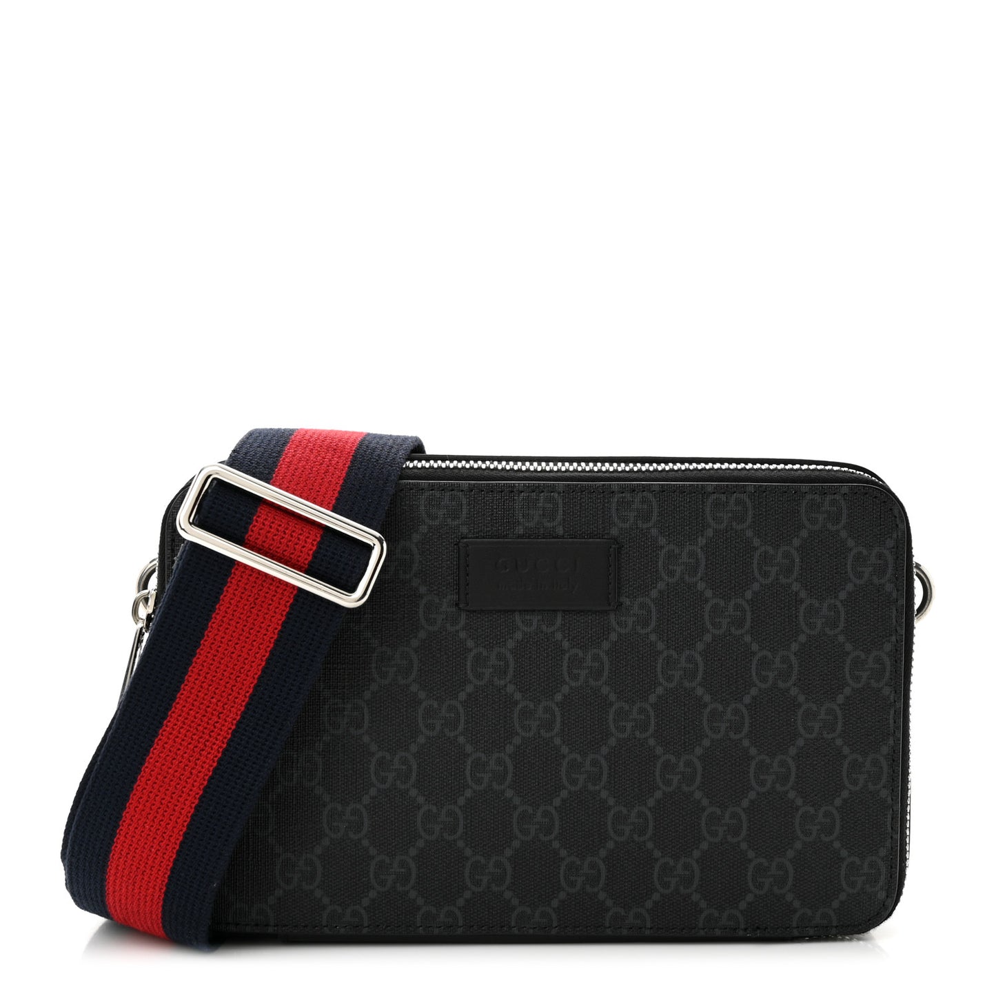 GG Supreme Monogram Web Mini Shoulder Bag Black Grey