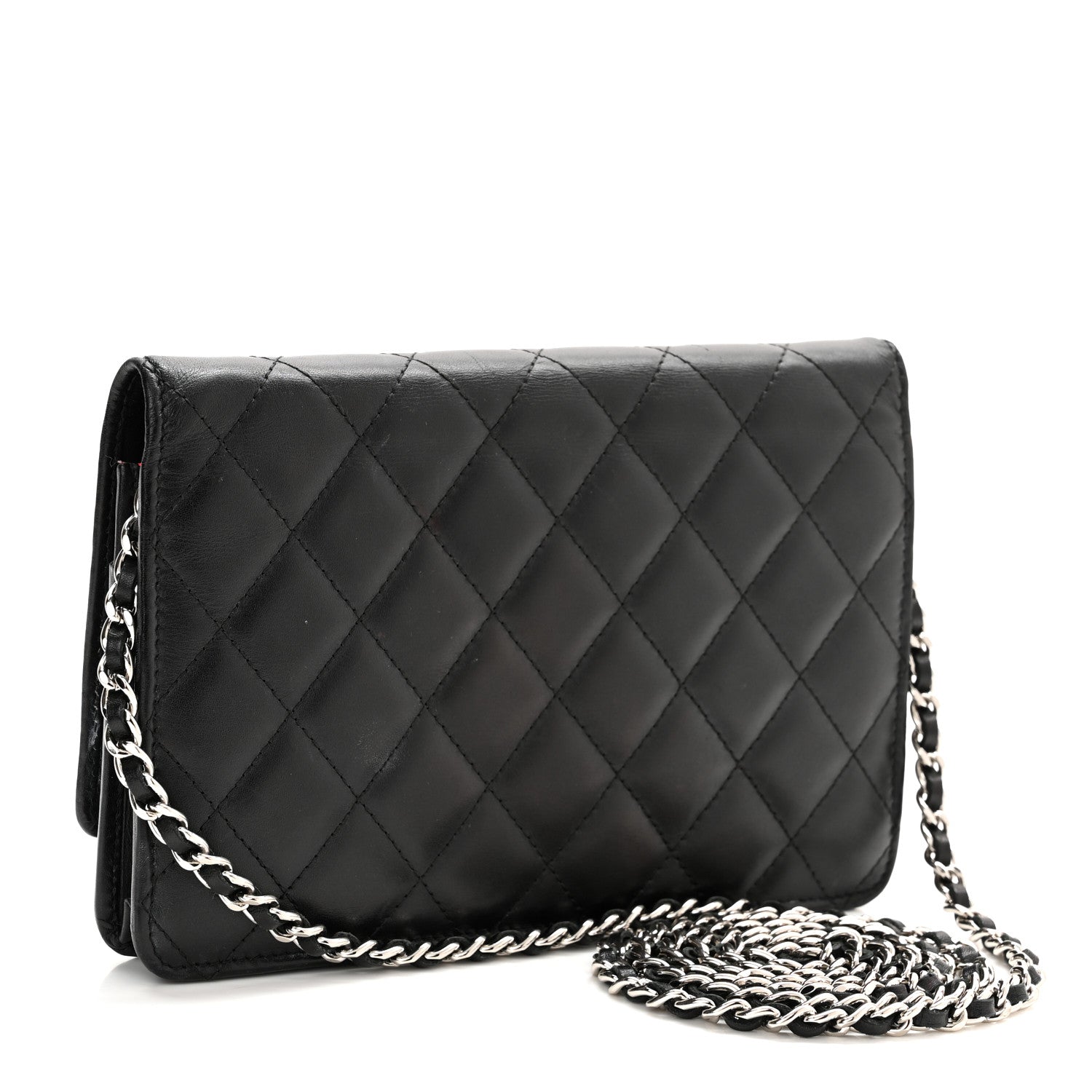 Chanel Calfskin Quilted Cambon Wallet On Chain WOC Black 3 of 13