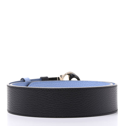Gucci Dollar Calfskin 1973 Reversible Belt 95 38 Black Mineral Blue 2 of 7