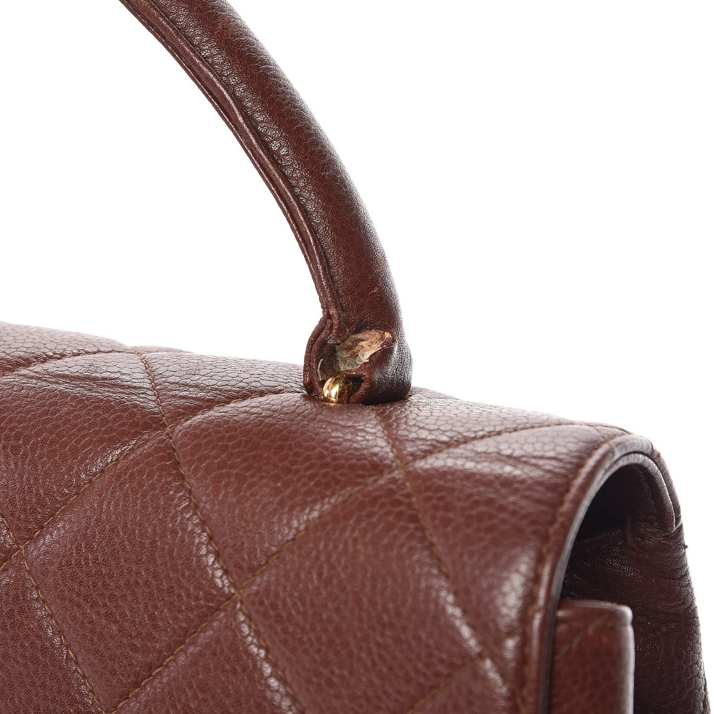 Caviar Quilted Jumbo Kelly Flap Brown