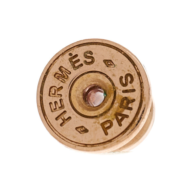 Hermes Rose Gold Lacquered Mini Pop H Earrings Black 5 of 5