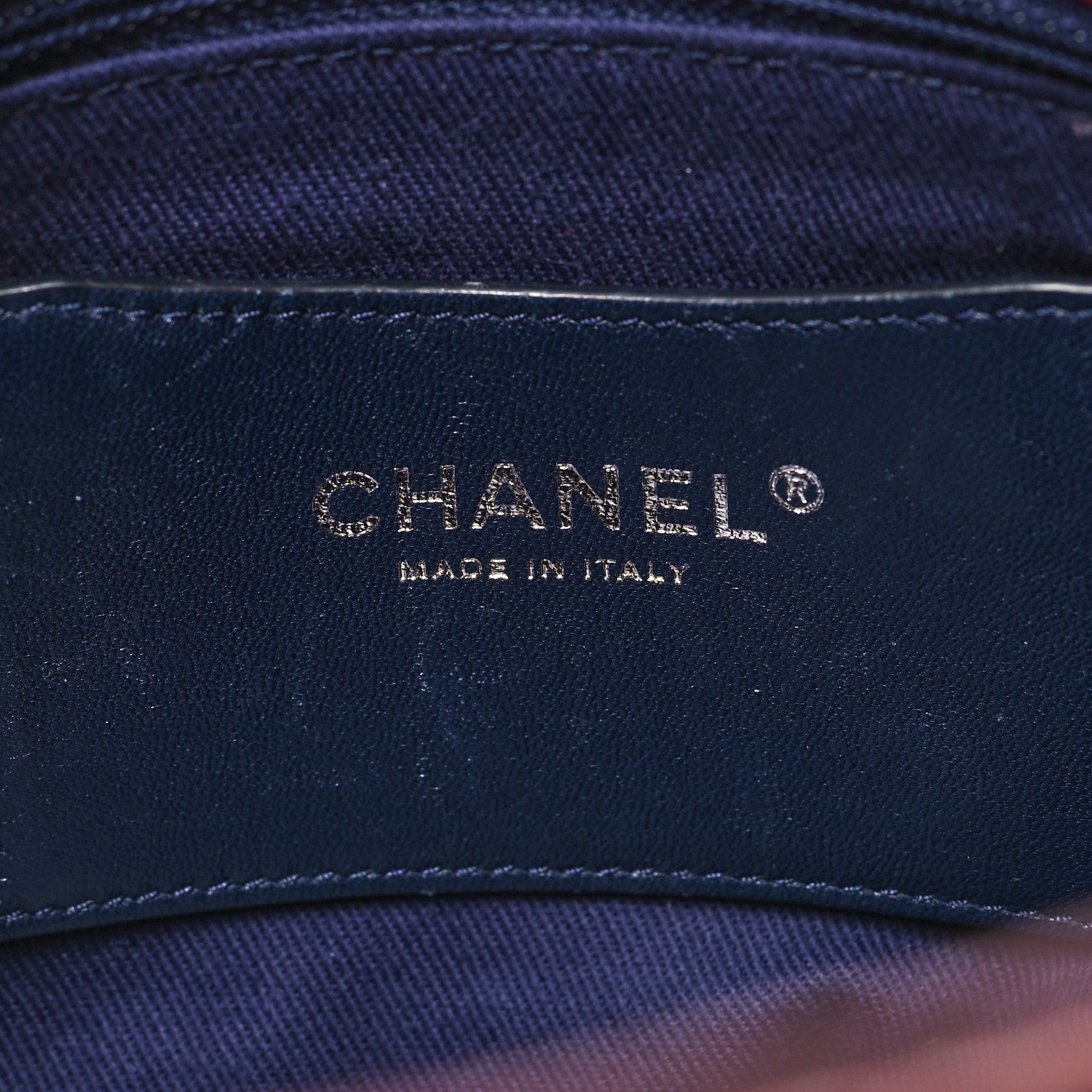 Chanel Iridescent Calfskin Quilted Large Just Mademoiselle Bowling Bag Red 8 of 17