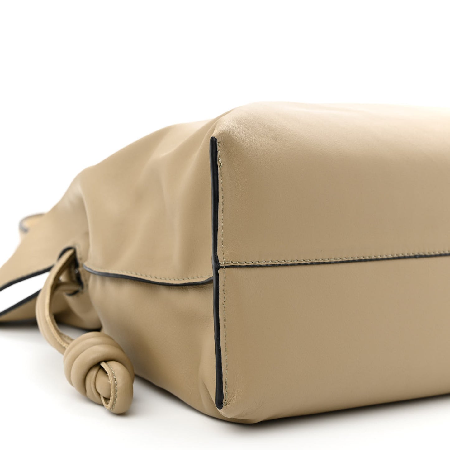 Nappa Calfskin Large Flamenco Knot Clutch Clay Green