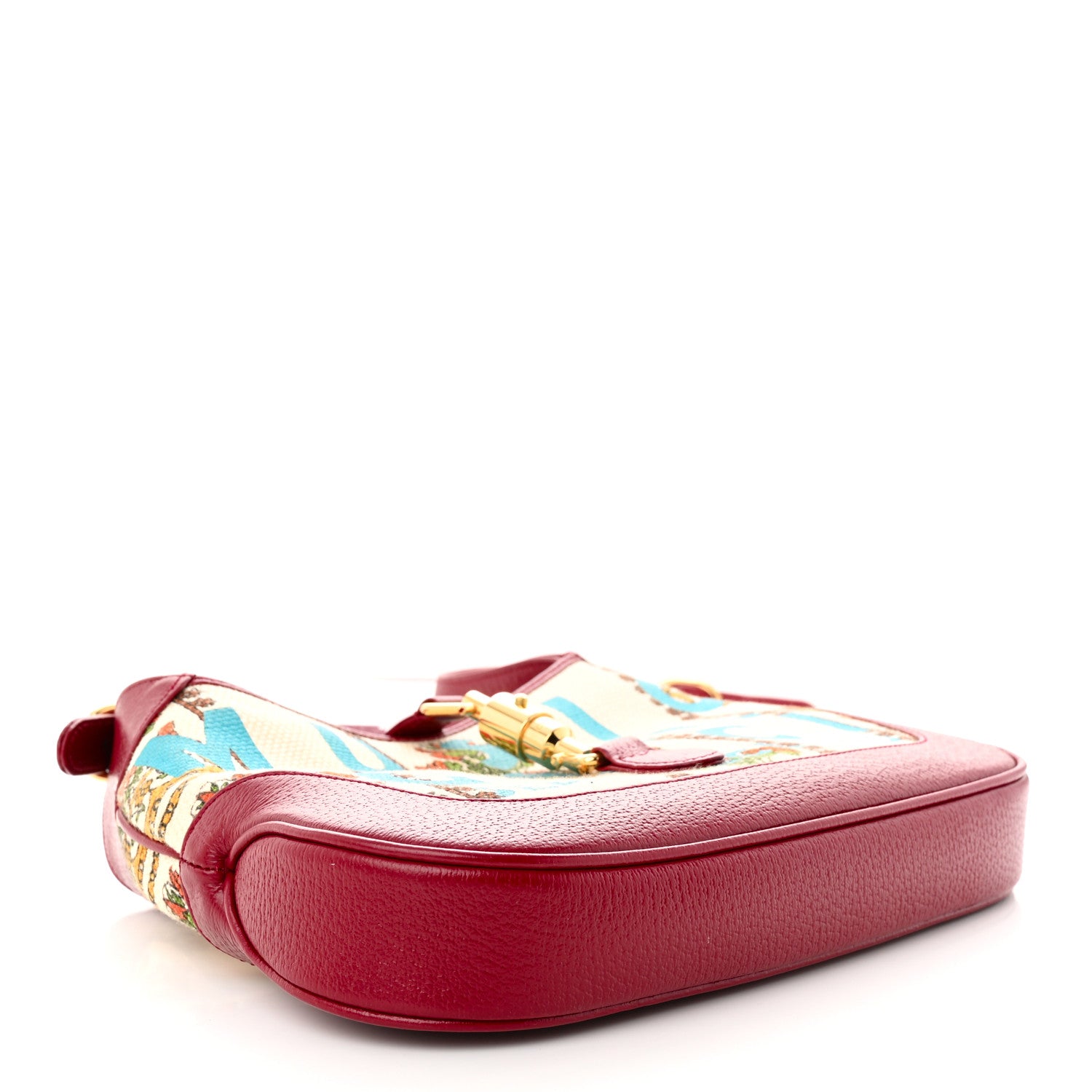 Gucci Canvas Calfskin 100 Centennial Music Small Jackie 1961 Hobo Ivory Red 4 of 10