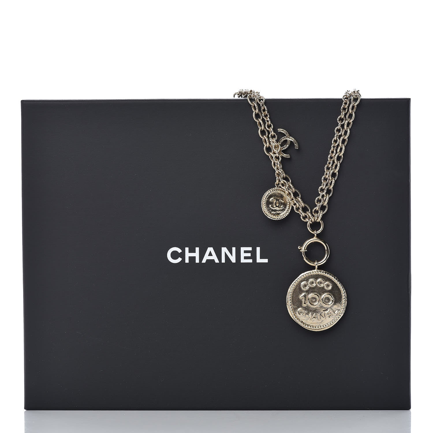 Chanel CC Medallion 100 Anniversary Chain Necklace Gold 7 of 7