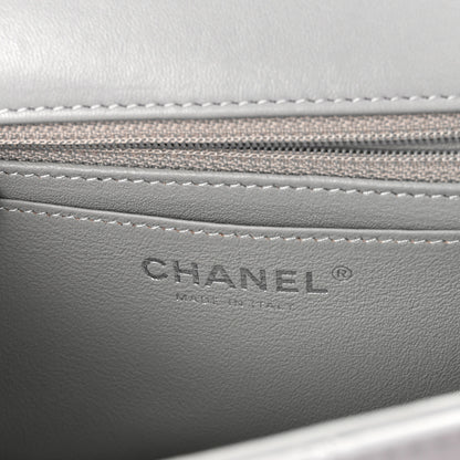 Chanel Lambskin Quilted Mini Rectangular Flap Grey 6 of 10