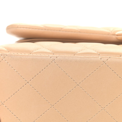 Chanel Lambskin Quilted Jumbo Double Flap Beige Clair 15 of 16
