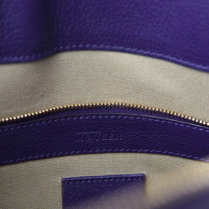 Alexander McQueen Pebbled Calfskin Zip Up Heroine Tote Purple 16 of 19