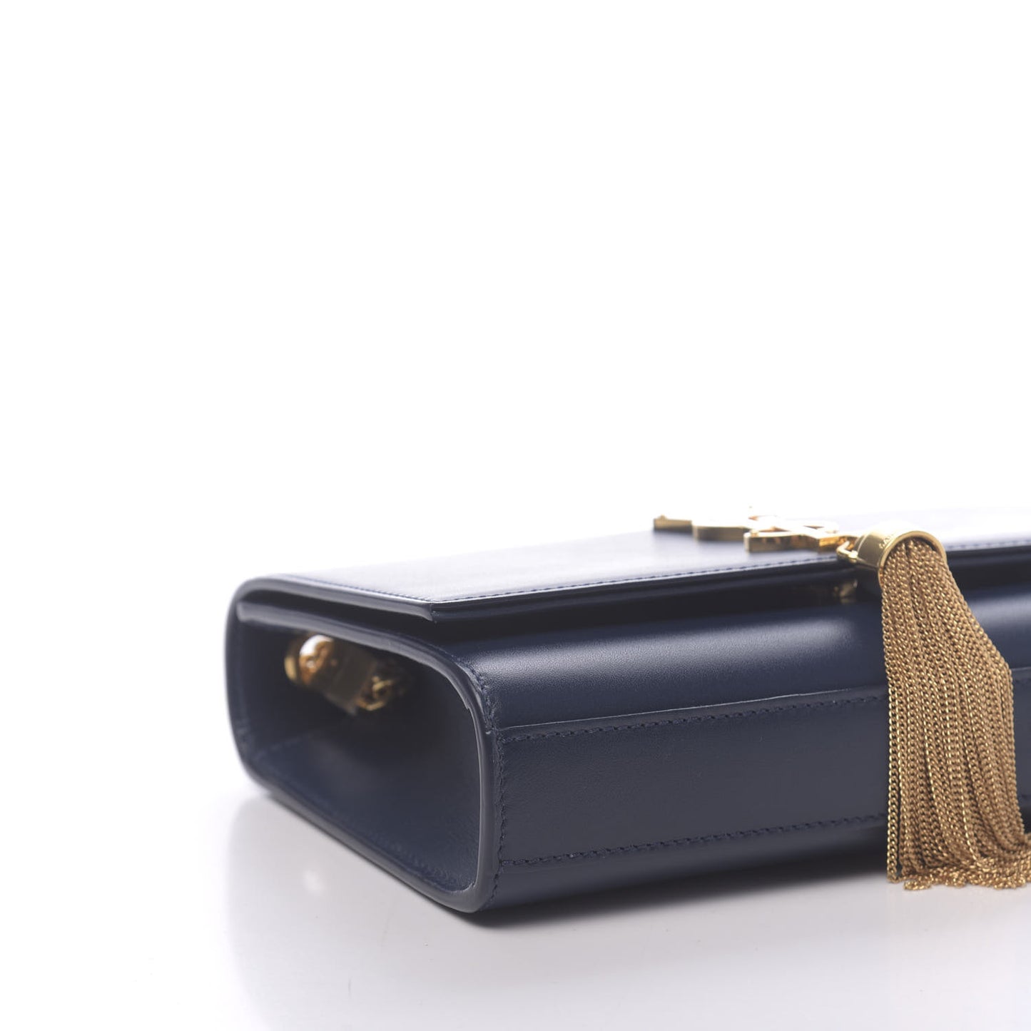 Calfskin Small Classic Monogram Kate Tassel Satchel Blue